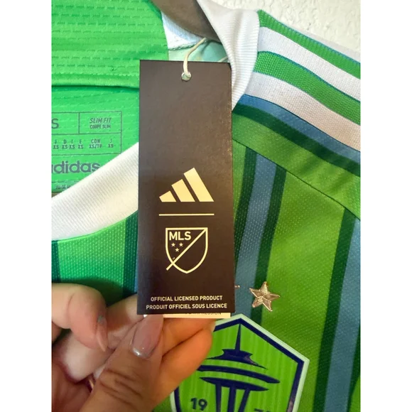 NWT, Adidas Men's Seattle Sounders FC 2024-2025 Anniversary Kit home jersey, XS - Picture 6 of 8